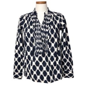 J. Crew Boho Pintucked Tassel Top Long Sleeve